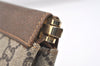 Authentic GUCCI Web Sherry Line GG Plus Clutch Bag PVC Leather Brown Junk 4385J