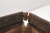 Authentic GUCCI Web Sherry Line GG Plus Clutch Bag PVC Leather Brown Junk 4385J