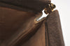 Authentic GUCCI Web Sherry Line GG Plus Clutch Bag PVC Leather Brown Junk 4385J