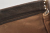 Authentic GUCCI Web Sherry Line GG Plus Clutch Bag PVC Leather Brown Junk 4385J