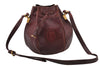 Authentic Cartier Must de Cartier Leather Drawstring Shoulder Bag Bordeaux 4385K