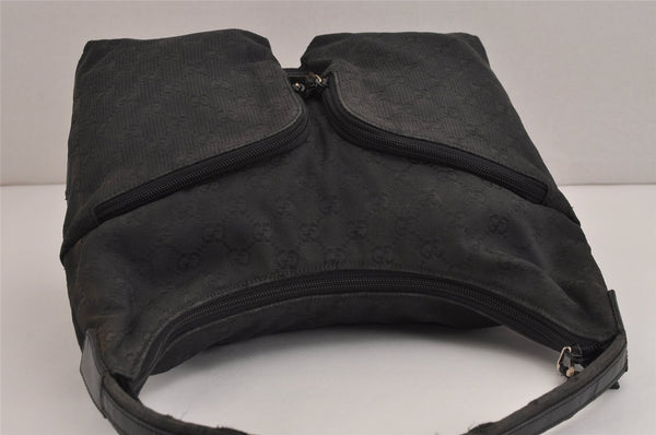 Authentic GUCCI Shoulder Hand Bag Purse GG Canvas Leather 0013380 Black 4386J