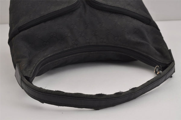 Authentic GUCCI Shoulder Hand Bag Purse GG Canvas Leather 0013380 Black 4386J