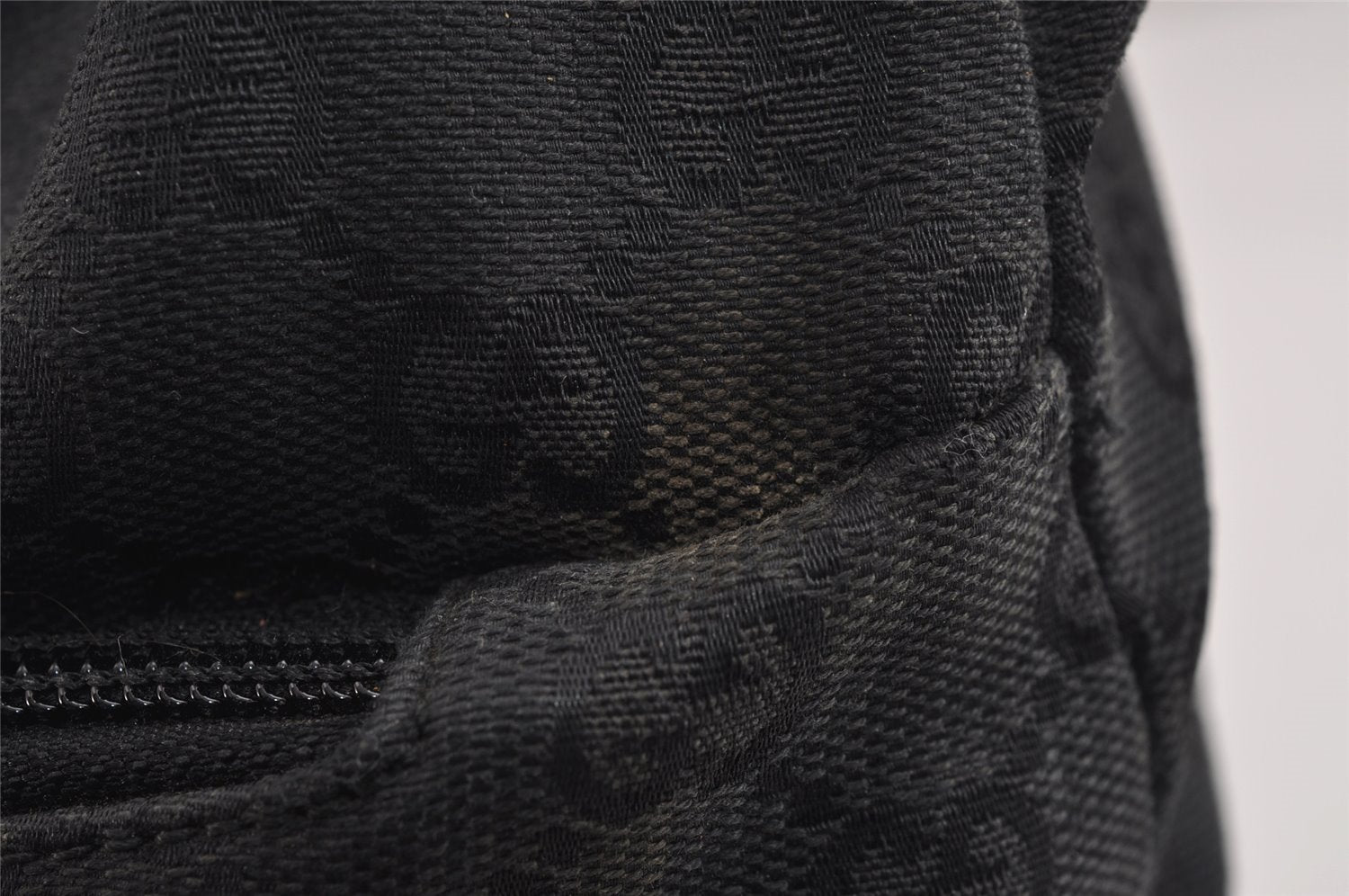 Authentic GUCCI Shoulder Hand Bag Purse GG Canvas Leather 0013380 Black 4386J