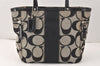 Authentic COACH Signature Shoulder Tote Bag Canvas Enamel 13280 Black 4386K