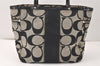 Authentic COACH Signature Shoulder Tote Bag Canvas Enamel 13280 Black 4386K