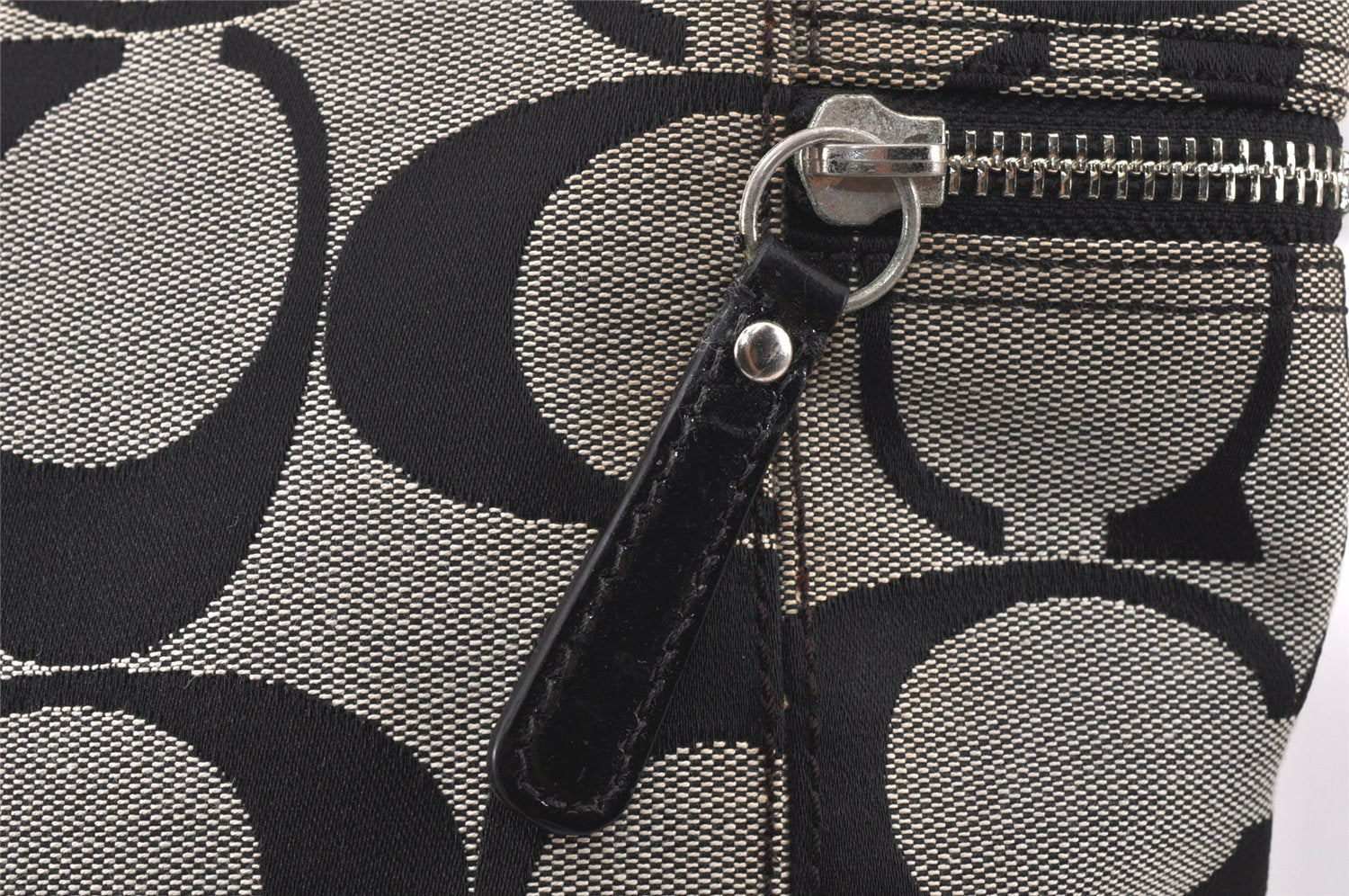 Authentic COACH Signature Shoulder Tote Bag Canvas Enamel 13280 Black 4386K