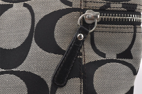 Authentic COACH Signature Shoulder Tote Bag Canvas Enamel 13280 Black 4386K