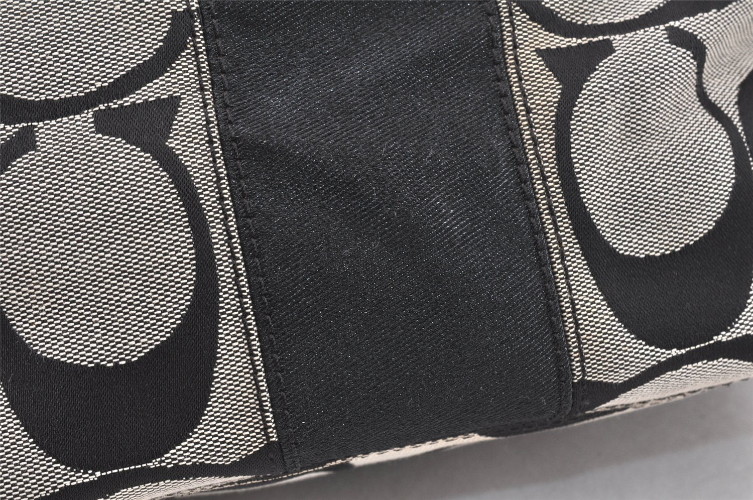 Authentic COACH Signature Shoulder Tote Bag Canvas Enamel 13280 Black 4386K