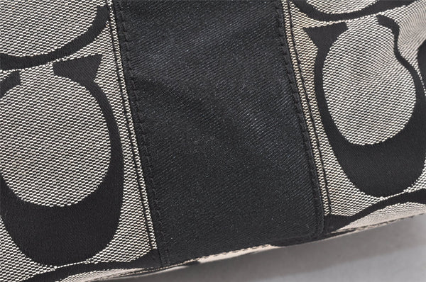 Authentic COACH Signature Shoulder Tote Bag Canvas Enamel 13280 Black 4386K