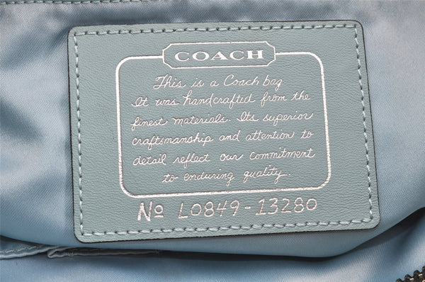 Authentic COACH Signature Shoulder Tote Bag Canvas Enamel 13280 Black 4386K