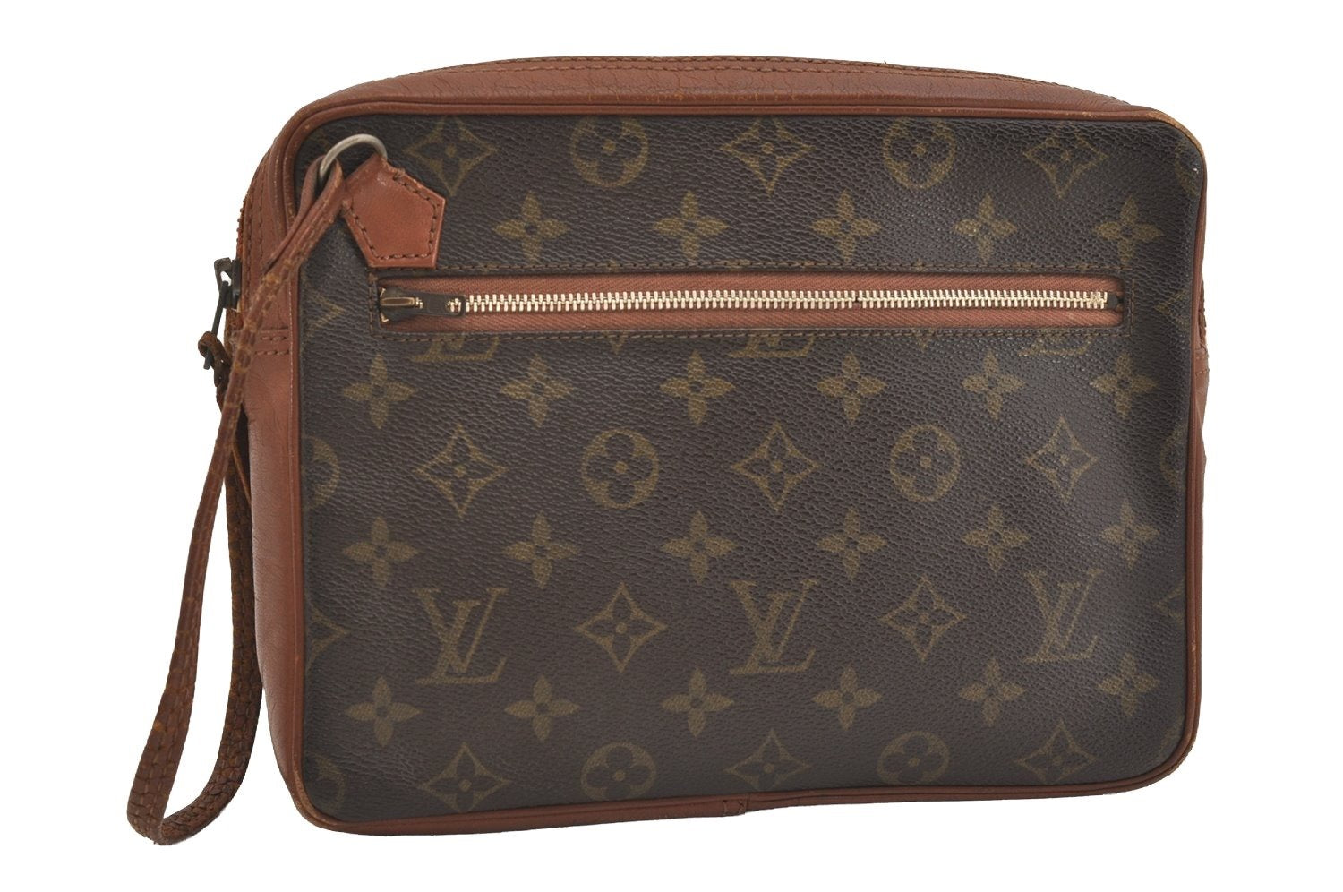 Authentic Louis Vuitton Monogram Pochette Sport Clutch Bag Old Model Junk 4387J