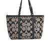 Authentic COACH Vintage Signature Shoulder Tote Bag Canvas Leather Black 4387K