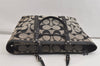 Authentic COACH Vintage Signature Shoulder Tote Bag Canvas Leather Black 4387K