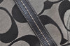 Authentic COACH Vintage Signature Shoulder Tote Bag Canvas Leather Black 4387K