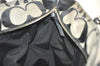 Authentic COACH Vintage Signature Shoulder Tote Bag Canvas Leather Black 4387K