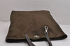 Authentic PRADA Vintage Nylon Tessuto Leather Shoulder Tote Bag Khaki 4388J