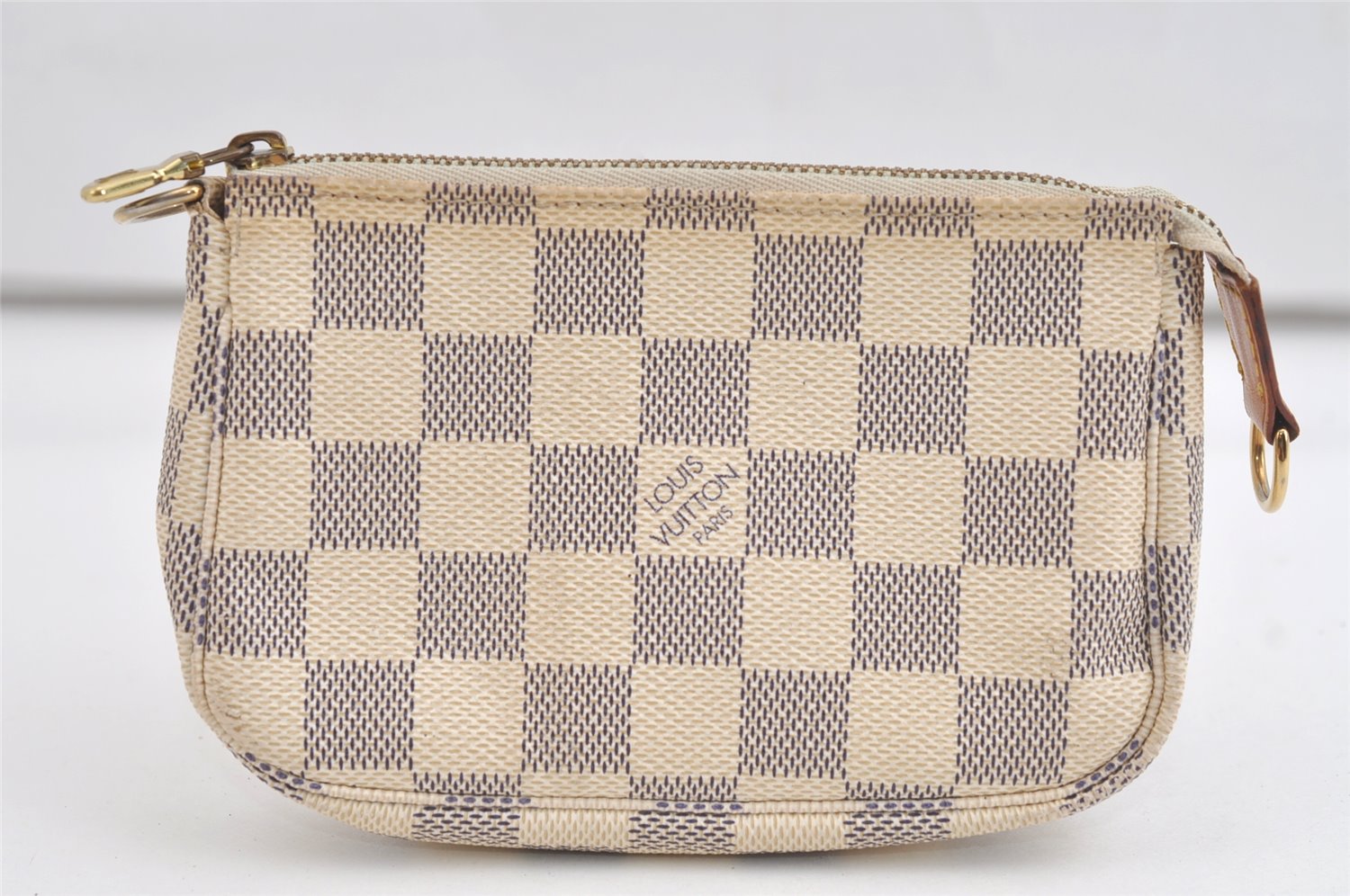 Authentic Louis Vuitton Damier Azur Mini Pochette Accessoires N58010 Pouch 4388K
