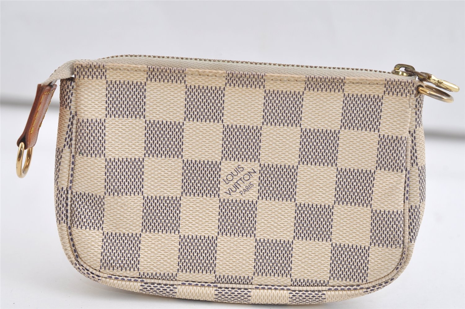 Authentic Louis Vuitton Damier Azur Mini Pochette Accessoires N58010 Pouch 4388K