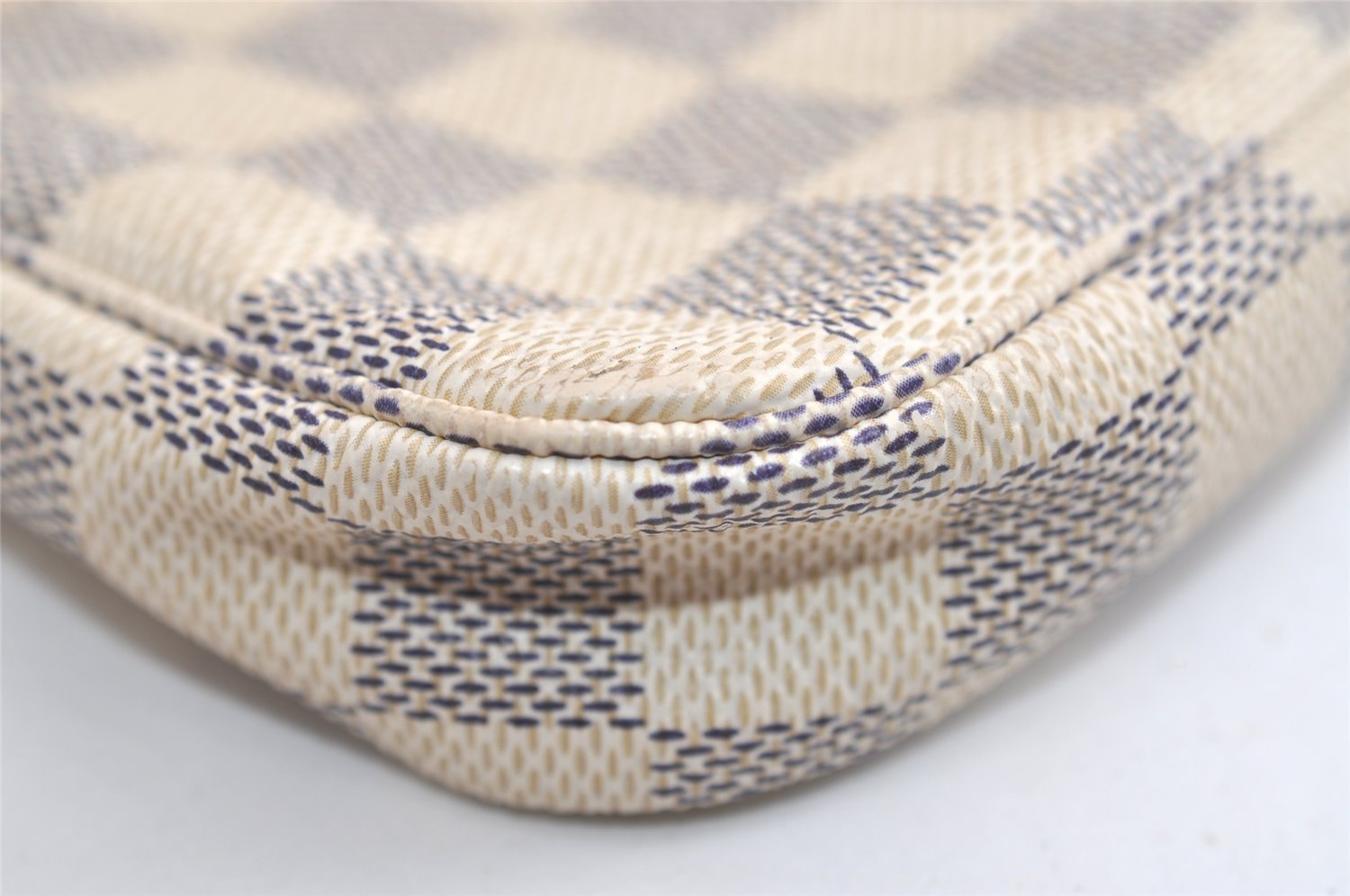 Authentic Louis Vuitton Damier Azur Mini Pochette Accessoires N58010 Pouch 4388K