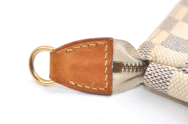 Authentic Louis Vuitton Damier Azur Mini Pochette Accessoires N58010 Pouch 4388K