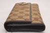 Authentic GUCCI Lovely Heart GG Canvas Leather Long Wallet 251861 Brown 4389J