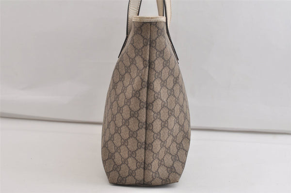 Authentic GUCCI Vintage Shoulder Tote Bag GG PVC Leather 211137 Brown 4390K