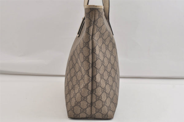 Authentic GUCCI Vintage Shoulder Tote Bag GG PVC Leather 211137 Brown 4390K
