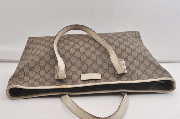 Authentic GUCCI Vintage Shoulder Tote Bag GG PVC Leather 211137 Brown 4390K
