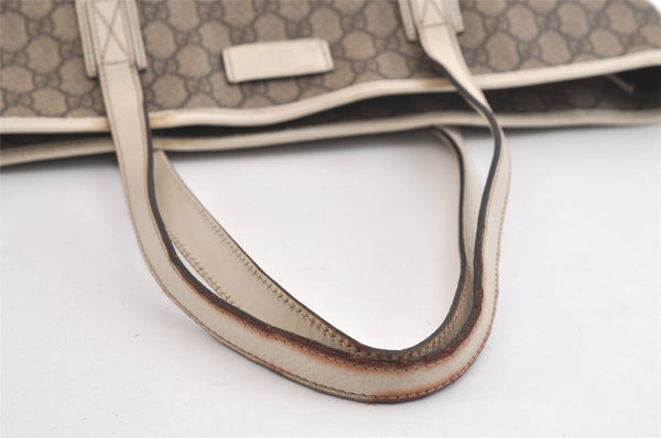 Authentic GUCCI Vintage Shoulder Tote Bag GG PVC Leather 211137 Brown 4390K