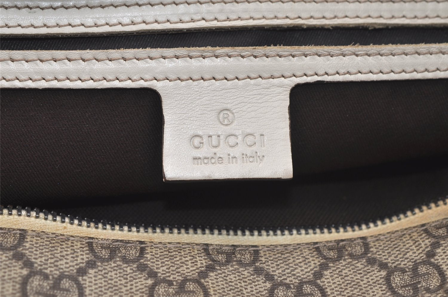 Authentic GUCCI Vintage Shoulder Tote Bag GG PVC Leather 211137 Brown 4390K