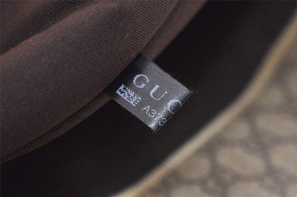 Authentic GUCCI Vintage Shoulder Tote Bag GG PVC Leather 211137 Brown 4390K