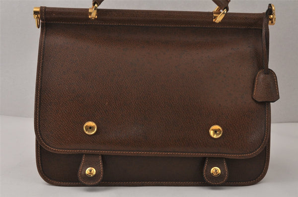 Authentic GUCCI Vintage 2Way Hand Shoulder Bag Purse Leather Brown 4392K