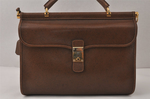 Authentic GUCCI Vintage 2Way Hand Shoulder Bag Purse Leather Brown 4392K