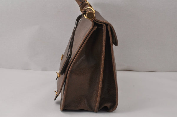Authentic GUCCI Vintage 2Way Hand Shoulder Bag Purse Leather Brown 4392K