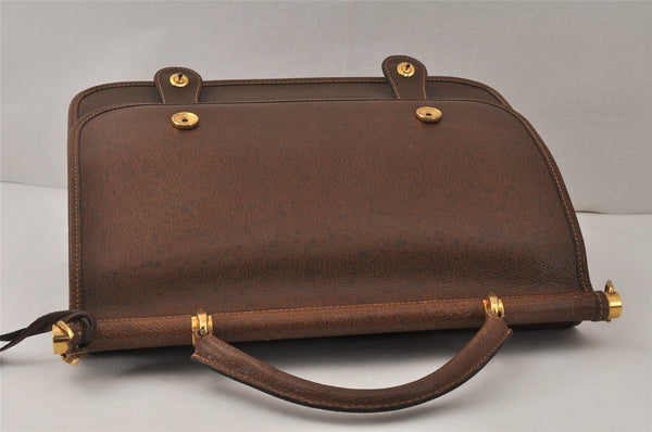 Authentic GUCCI Vintage 2Way Hand Shoulder Bag Purse Leather Brown 4392K