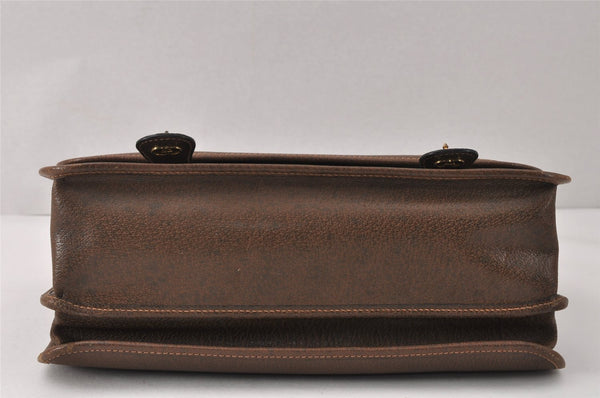 Authentic GUCCI Vintage 2Way Hand Shoulder Bag Purse Leather Brown 4392K