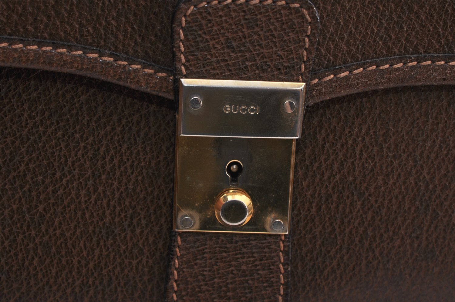 Authentic GUCCI Vintage 2Way Hand Shoulder Bag Purse Leather Brown 4392K