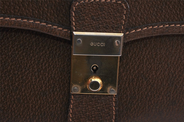 Authentic GUCCI Vintage 2Way Hand Shoulder Bag Purse Leather Brown 4392K