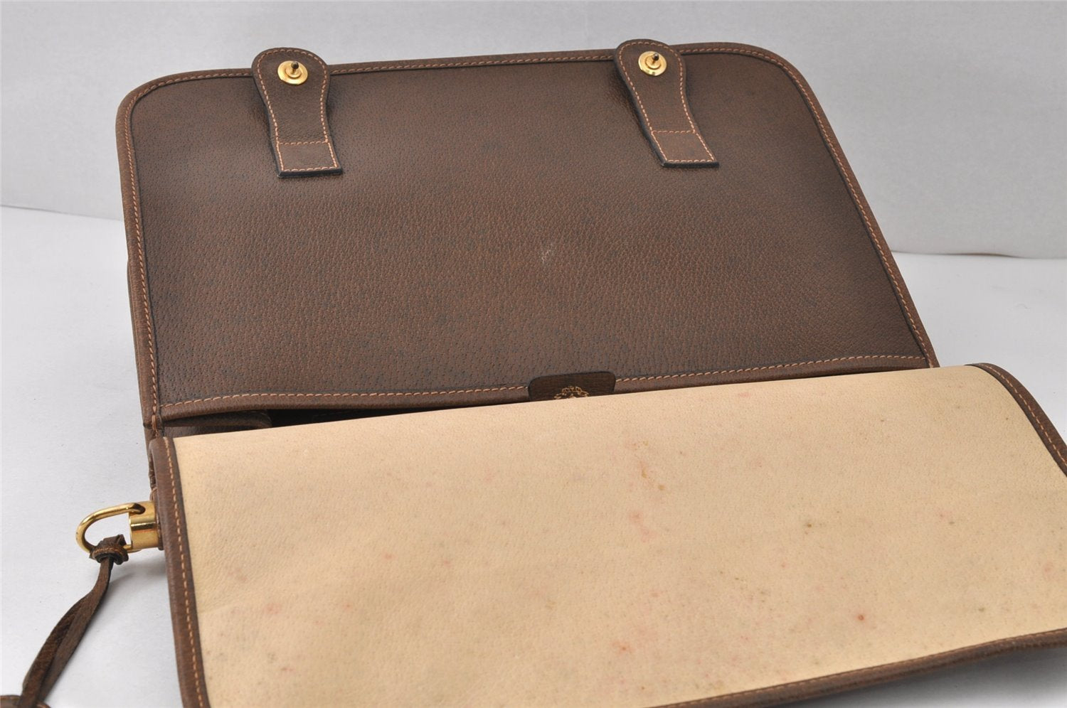 Authentic GUCCI Vintage 2Way Hand Shoulder Bag Purse Leather Brown 4392K