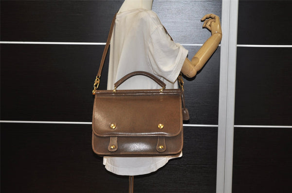 Authentic GUCCI Vintage 2Way Hand Shoulder Bag Purse Leather Brown 4392K