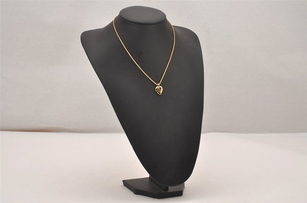 Authentic Christian Dior Gold Tone Rhinestone Chain Pendant Necklace CD 4394J