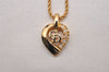 Authentic Christian Dior Gold Tone Rhinestone Chain Pendant Necklace CD 4394J