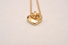 Authentic Christian Dior Gold Tone Rhinestone Chain Pendant Necklace CD 4394J