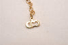 Authentic Christian Dior Gold Tone Rhinestone Chain Pendant Necklace CD 4394J