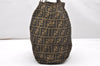 Authentic FENDI Vintage Zucca Shoulder Tote Bag Nylon Leather Brown Junk 4394K