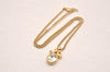 Authentic Christian Dior Gold Tone Chain Rhinestone Pendant Necklace CD 4395J