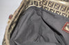 Authentic FENDI Zucchino Shoulder Tote Bag Canvas Leather Brown Junk 4395K