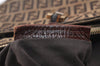 Authentic FENDI Zucchino Shoulder Tote Bag Canvas Leather Brown Junk 4395K