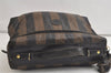 Authentic FENDI Pequin 2Way Shoulder Hand Bag PVC Leather Brown Black Junk 4396K